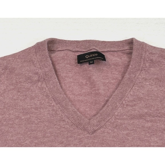 Quince 100% Mongolian Cashmere Sweater Women's Size Medium Pink V-Neck Pullover - Picture 4 of 13